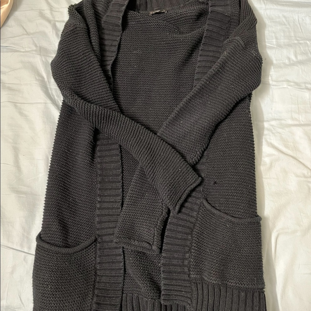 Black Knitted Express Cardigan w/ Pockets Sz XS